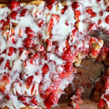 Make this cherry cinnamon rolls recipe for your family! Just two ingredients!