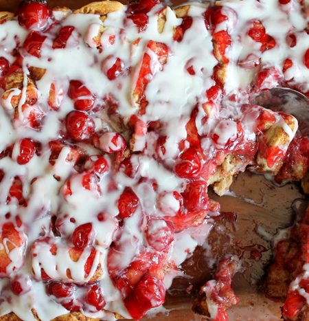 Make this cherry cinnamon rolls recipe for your family! Just two ingredients!