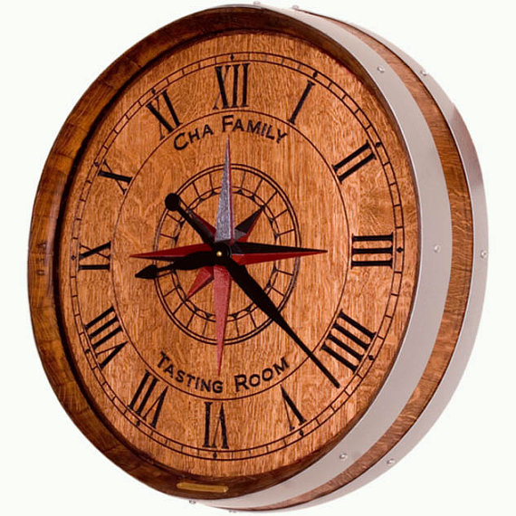 wine barrel clock