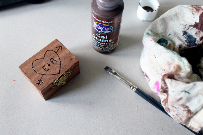 ring bearer box with stain and brush