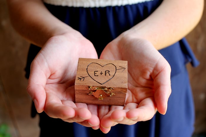 wood burned wooden box