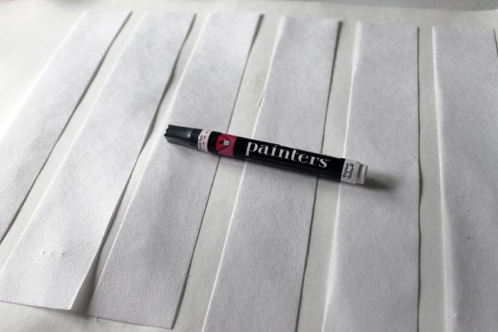 use a paint pen to color the fabric strips