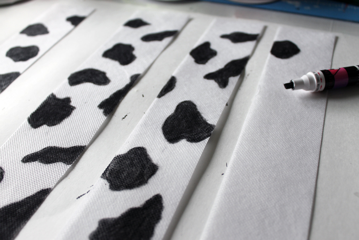 cow-themed stripes for high chair birthday banner