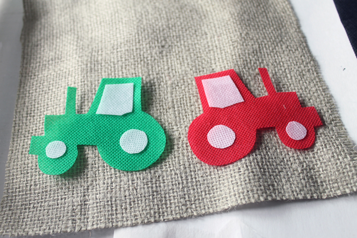 making a tractor theme first birthday highchair banner
