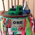 First birthday high chair banner - decorate for your baby's first birthday party! Great for a farm or tractor birthday!