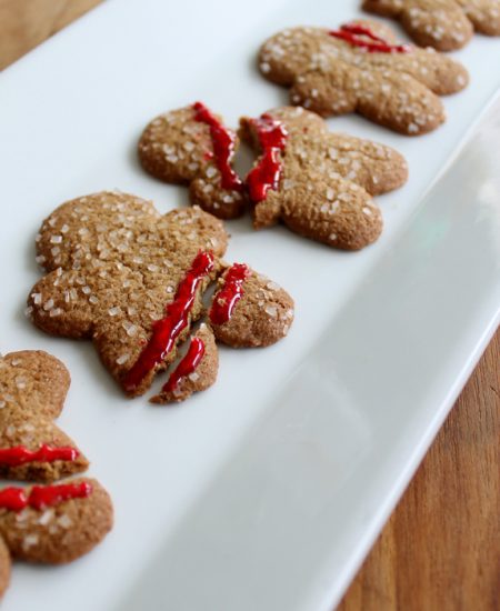 Halloween cookies in minutes! Make our gingerbread massacre with store bought cookies!