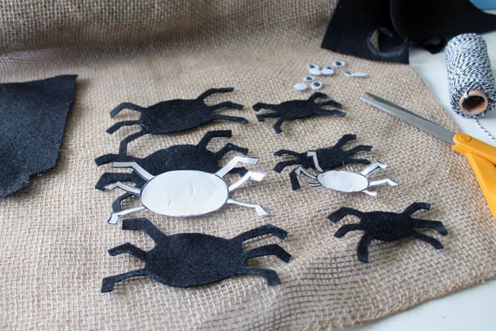 cut out felt spiders