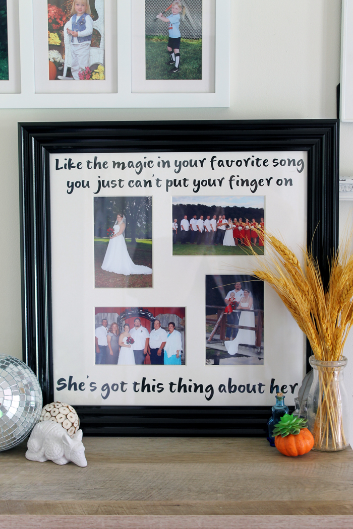 song lyric wedding photo frame
