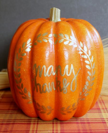 pumpkin with gold drawings