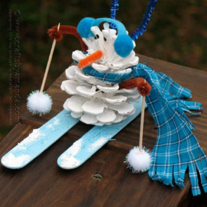 Pinecone Snowman by Crafts By Amanda