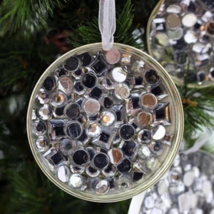Rhinestone Christmas Ornaments with Sparkle by Mod Podge Rocks
