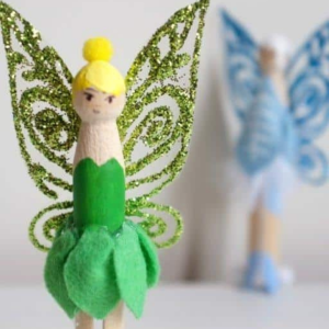 Tinkerbell Clothes Pin Doll by Red Ted Art