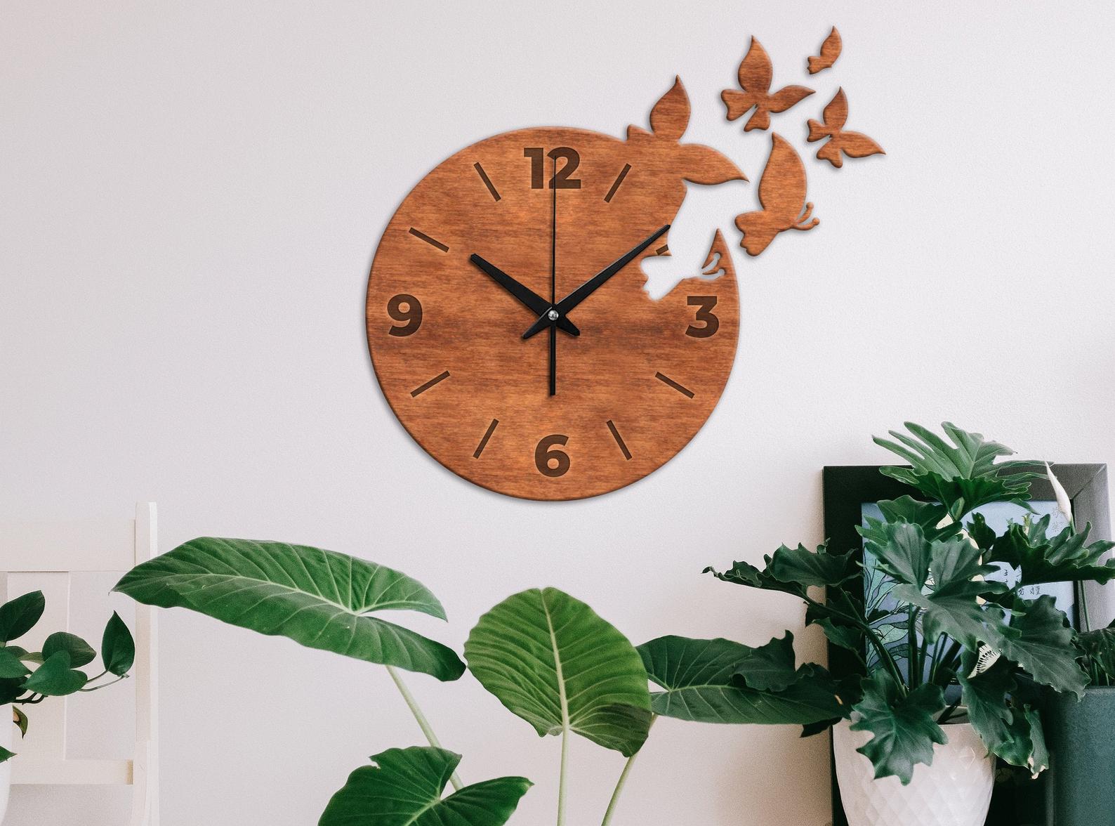 butterfly wall clock