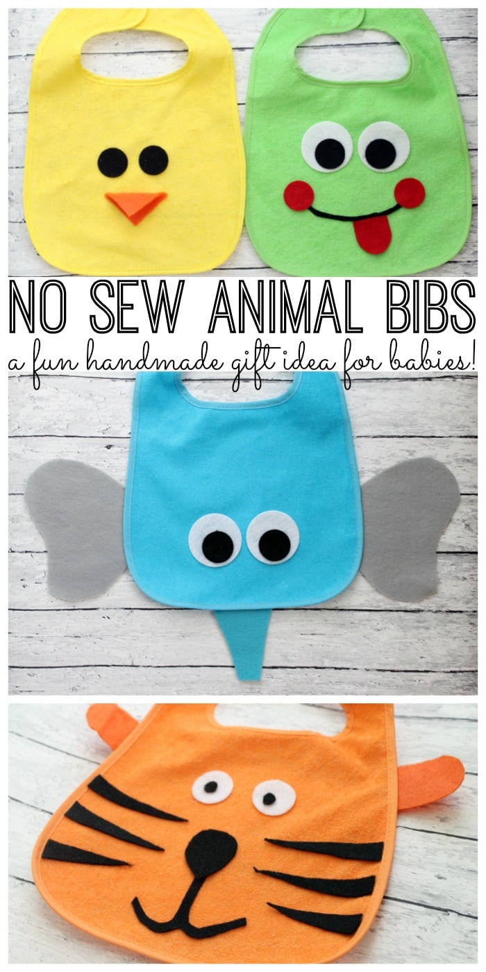 no sew animal bibs for babies pin image