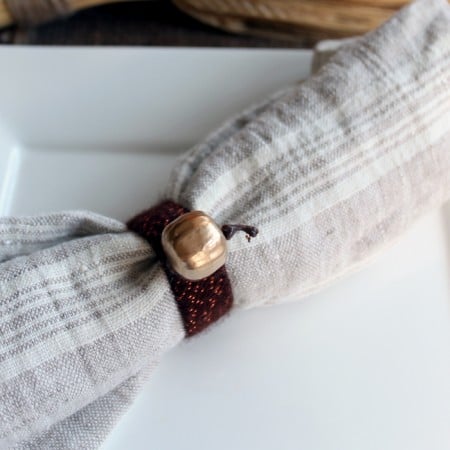 Make these pumpkin napkin rings in minutes for your Thanksgiving or fall table!
