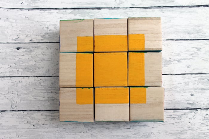 yellow painted blocks