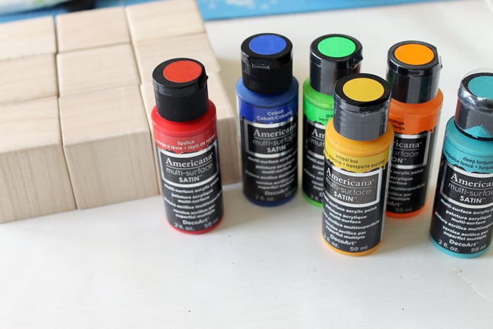 bottles of craft paints