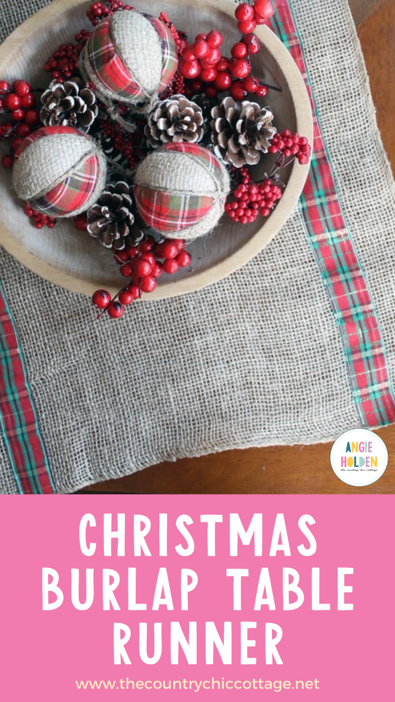 Christmas Burlap Table Runner - Angie Holden The Country Chic Cottage