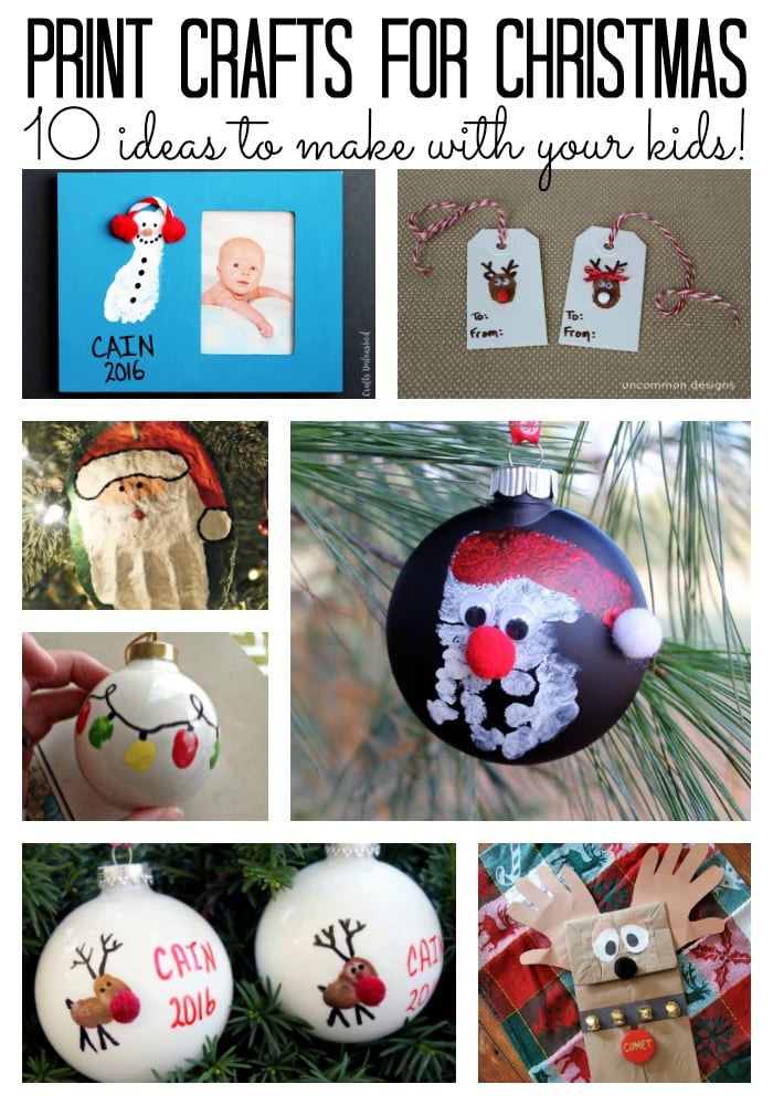 Christmas crafts for kids using prints - hand, foot, and finger print ideas!