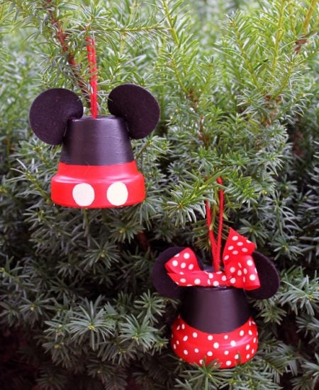 These Mickey and Minnie ornaments are perfect for your tree! Make your own Disney inspired ornaments for Christmas!