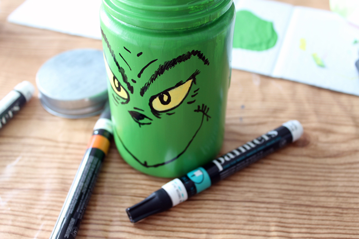 Make this Grinch mason jar for your Christmas decor! Perfect for a gift in a jar!