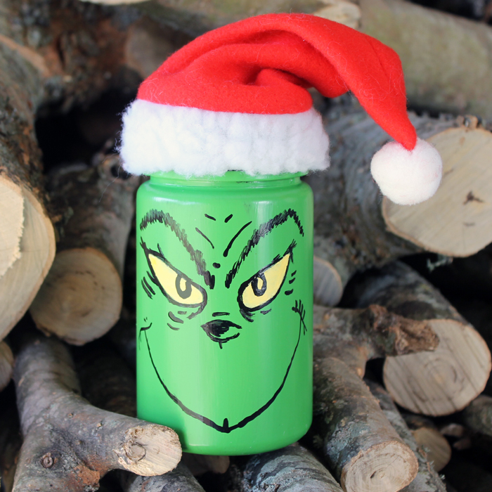 Make this Grinch mason jar for your Christmas decor! Perfect for a gift in a jar!