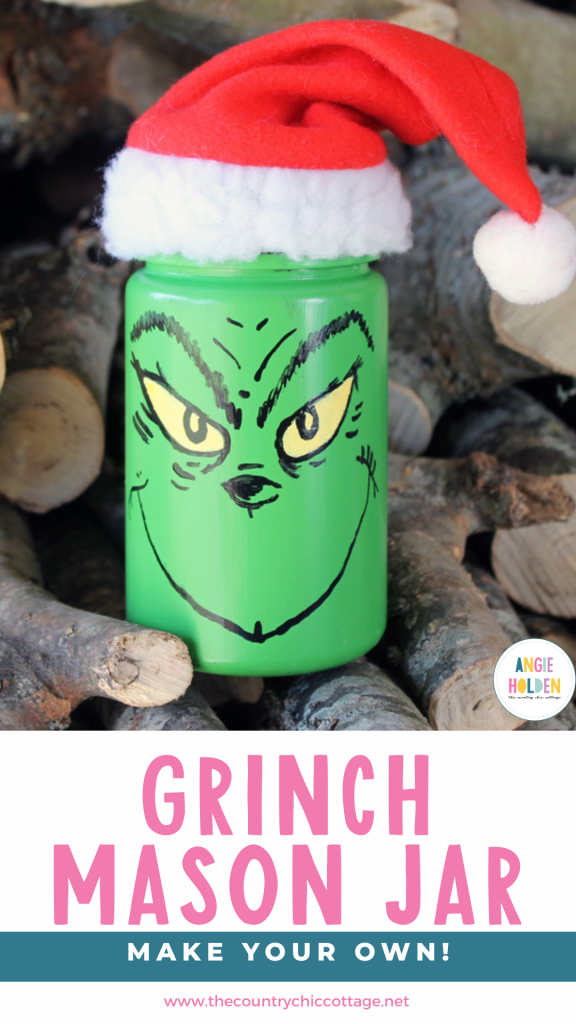 Grinch mason jar