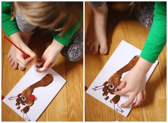 Christmas crafts for kids using prints - hand, foot, and finger print ideas!