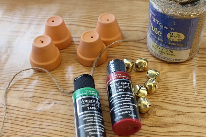 supplies for terra cotta pot Christmas bell