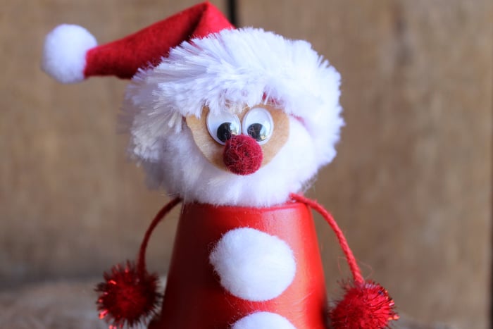 how to make a clay pot santa claus