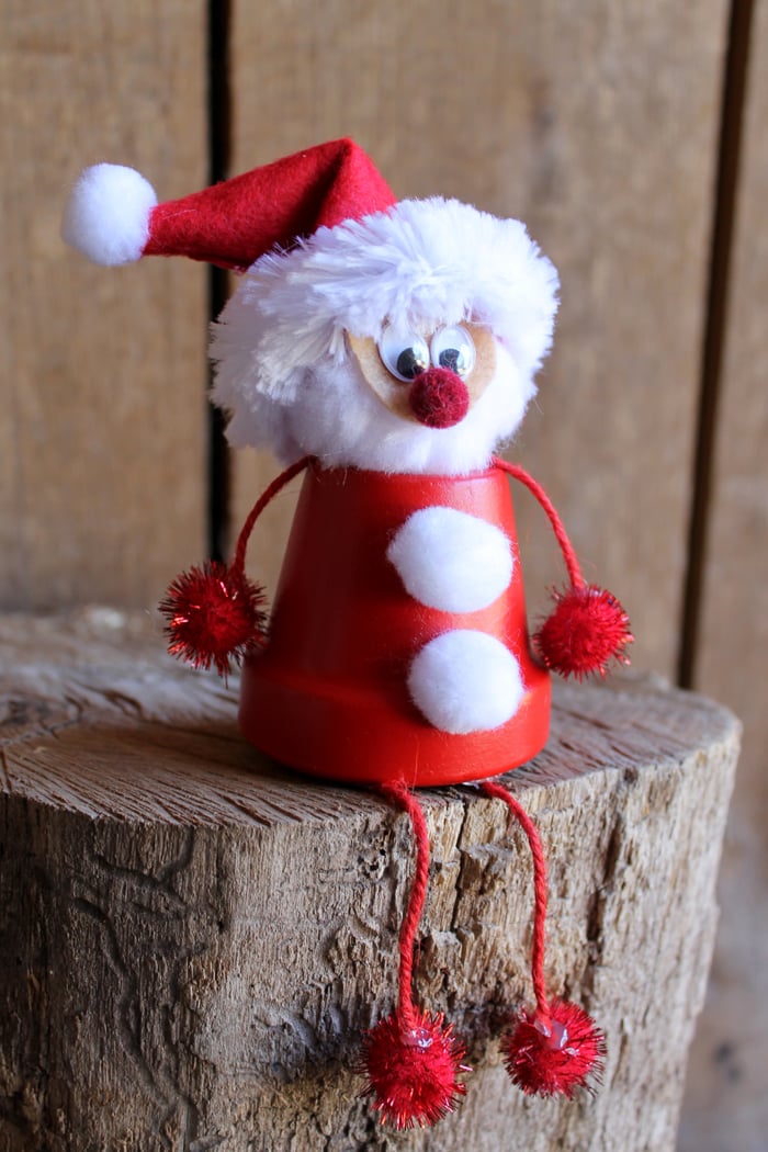 santa claus from terracotta pots