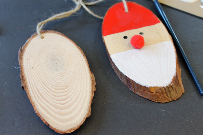 wooden Christmas ornament tutorial, process shot.