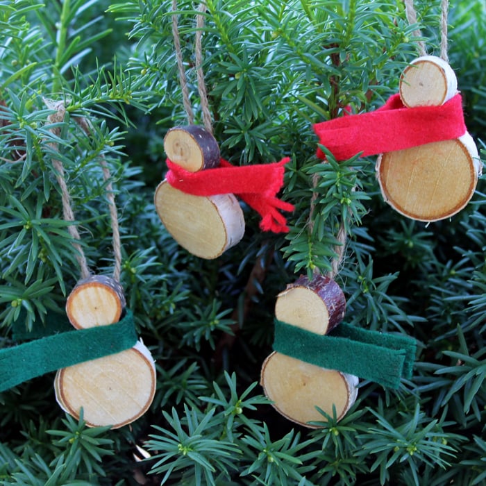 wooden snowman ornaments christmas tree