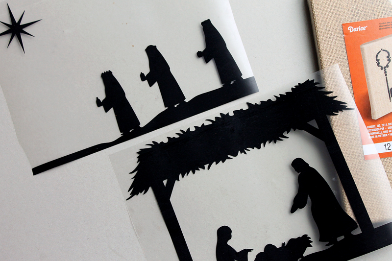 vinyl cut out of nativity scene