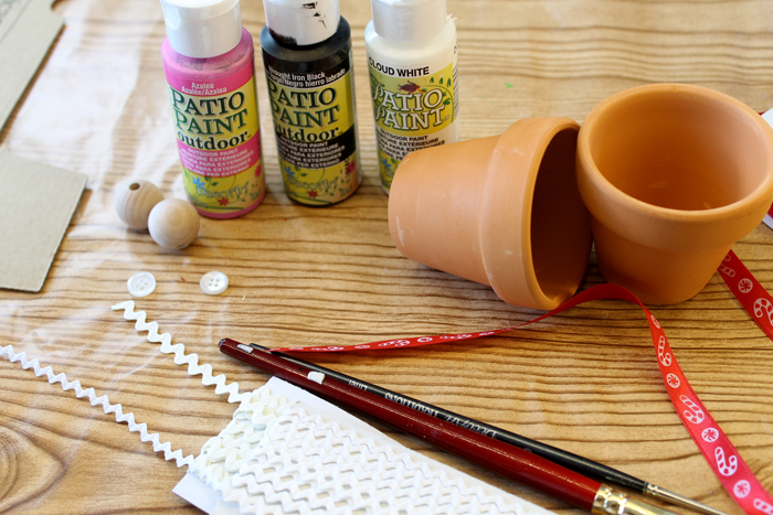 supplies for terra cotta pot DIY gingerbread man