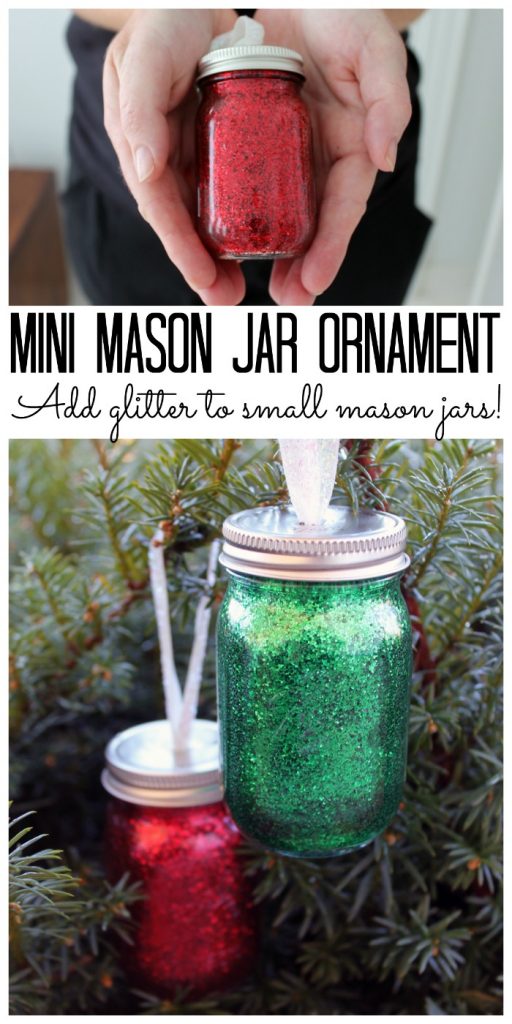 DIY Glitter Mini Mason Jar Ornament Angie Holden The Country Chic Cottage