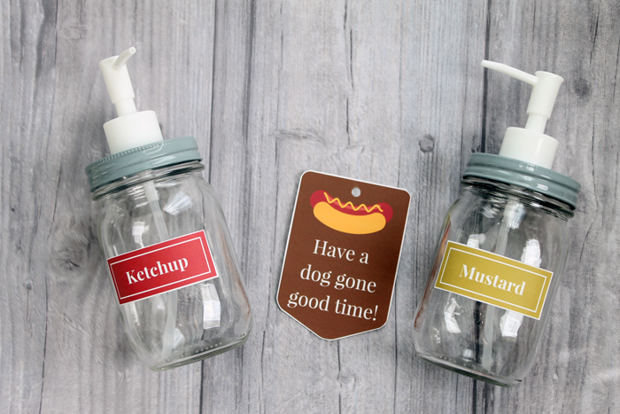 Empty mason jar condiment dispensers