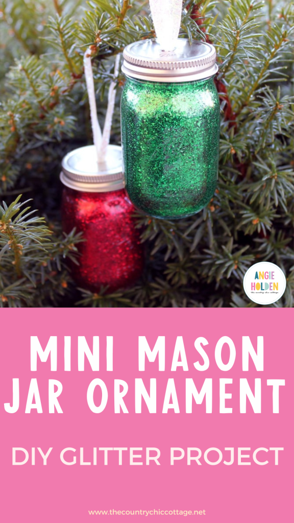 DIY glitter mini mason jar ornament