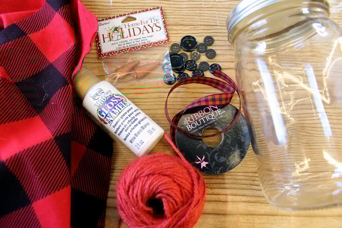 supplies for snowman jar luminary
