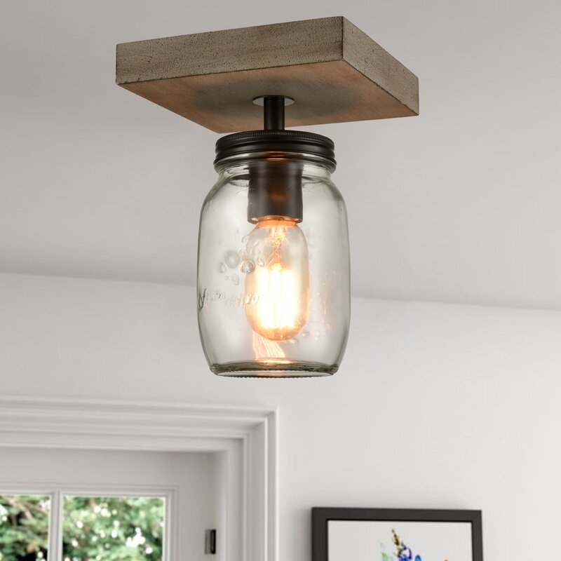 mason jar ceiling mount light