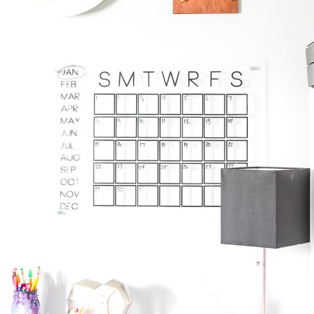 diy dry erase calendar