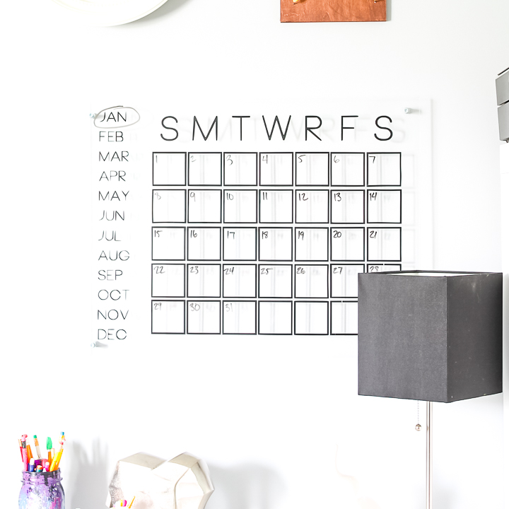 diy dry erase calendar