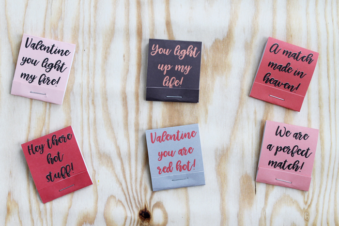 Matchbook Valentines -with different quotes