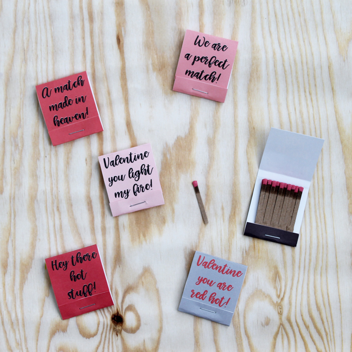 Matchbook Valentines with matches