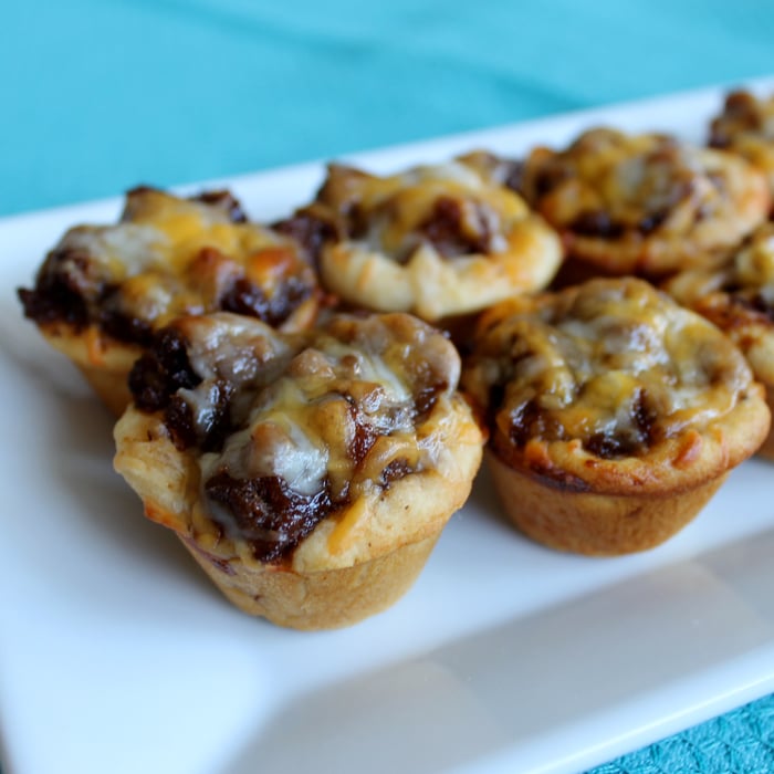 Appetizer recipe for mini sloppy joe bites. Make in a mini muffin tin for any party!
