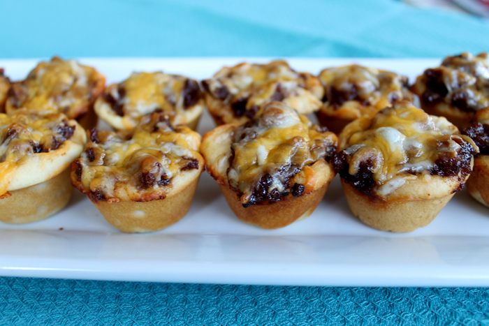 Appetizer recipe for mini sloppy joe bites. Make in a mini muffin tin for any party!