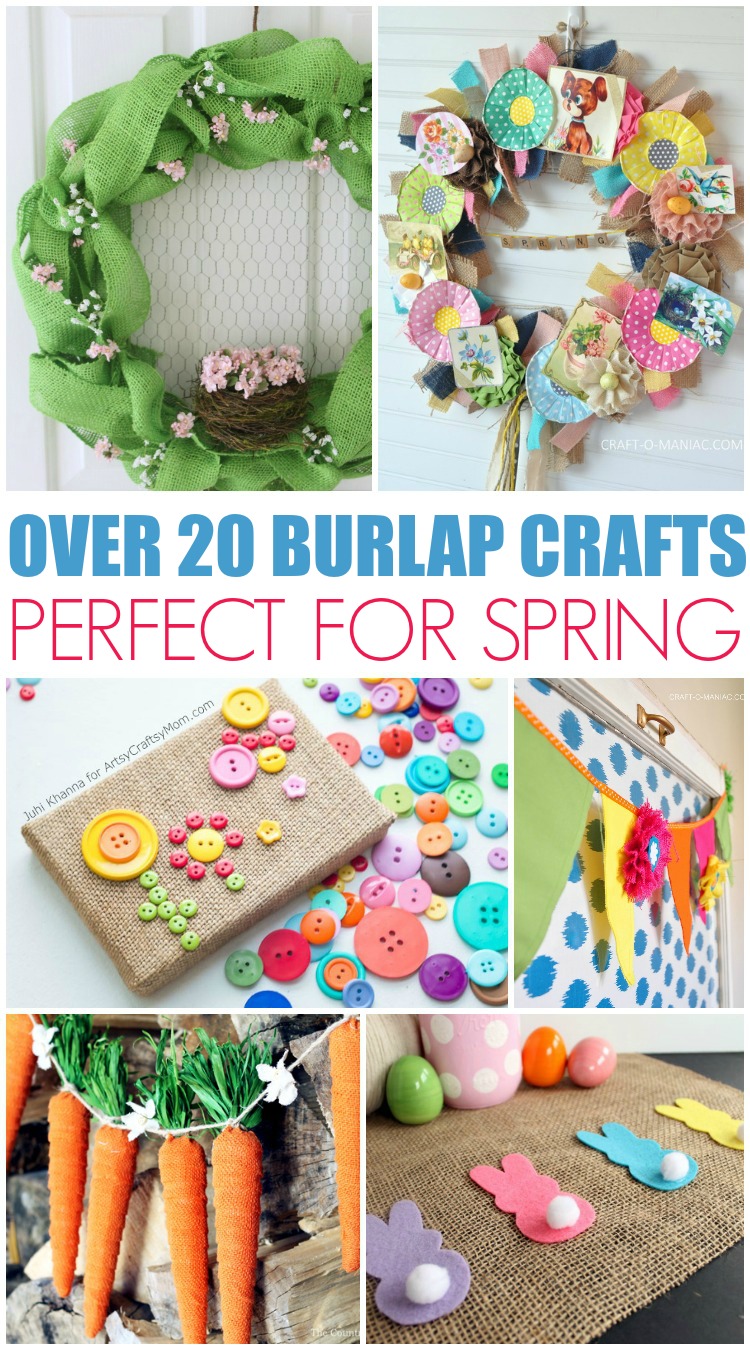 These spring burlap crafts are perfect for your home! Great ideas for spring and Easter!