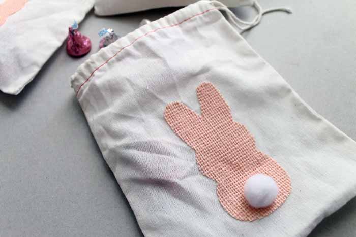 burlap bunny treat bags for Easter