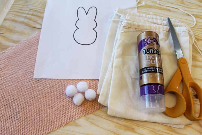 supplies for burlap bunny treat bags