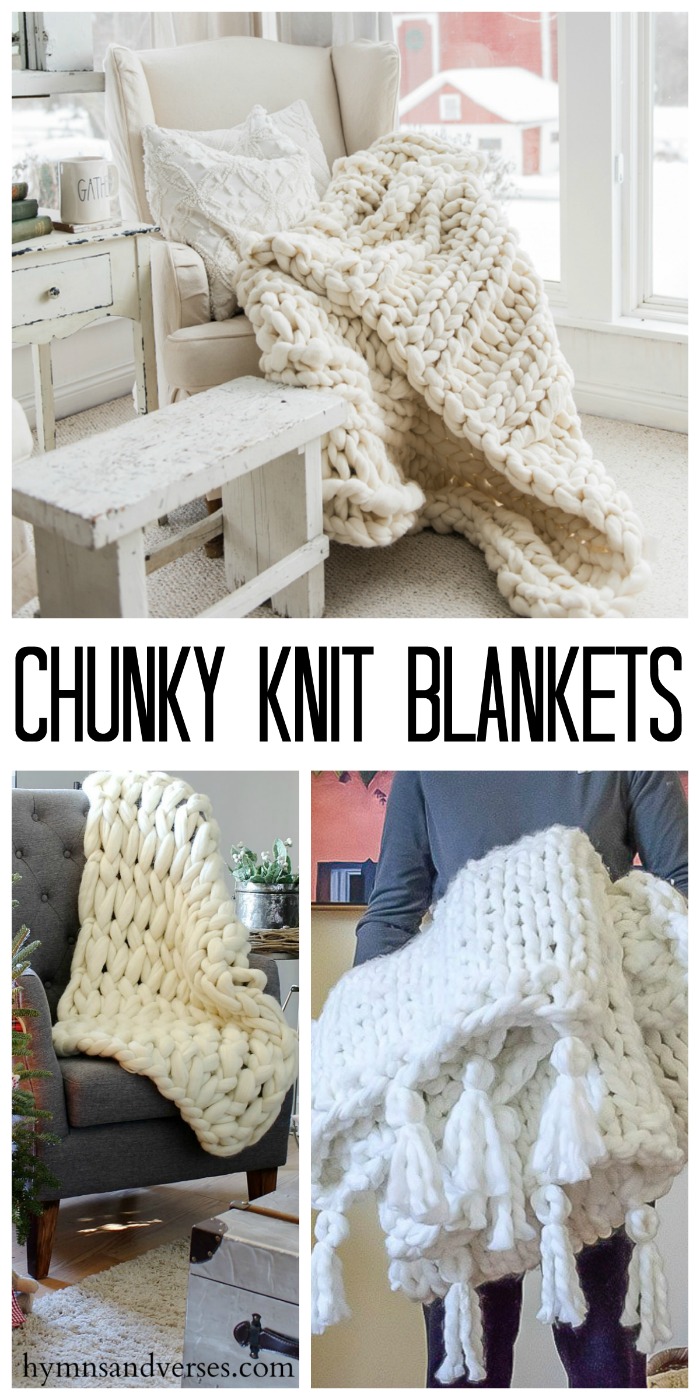 Chunky knit blankets are all the rage in home decor!  Add one to your home by either making it or buying one!  We have the details for both!